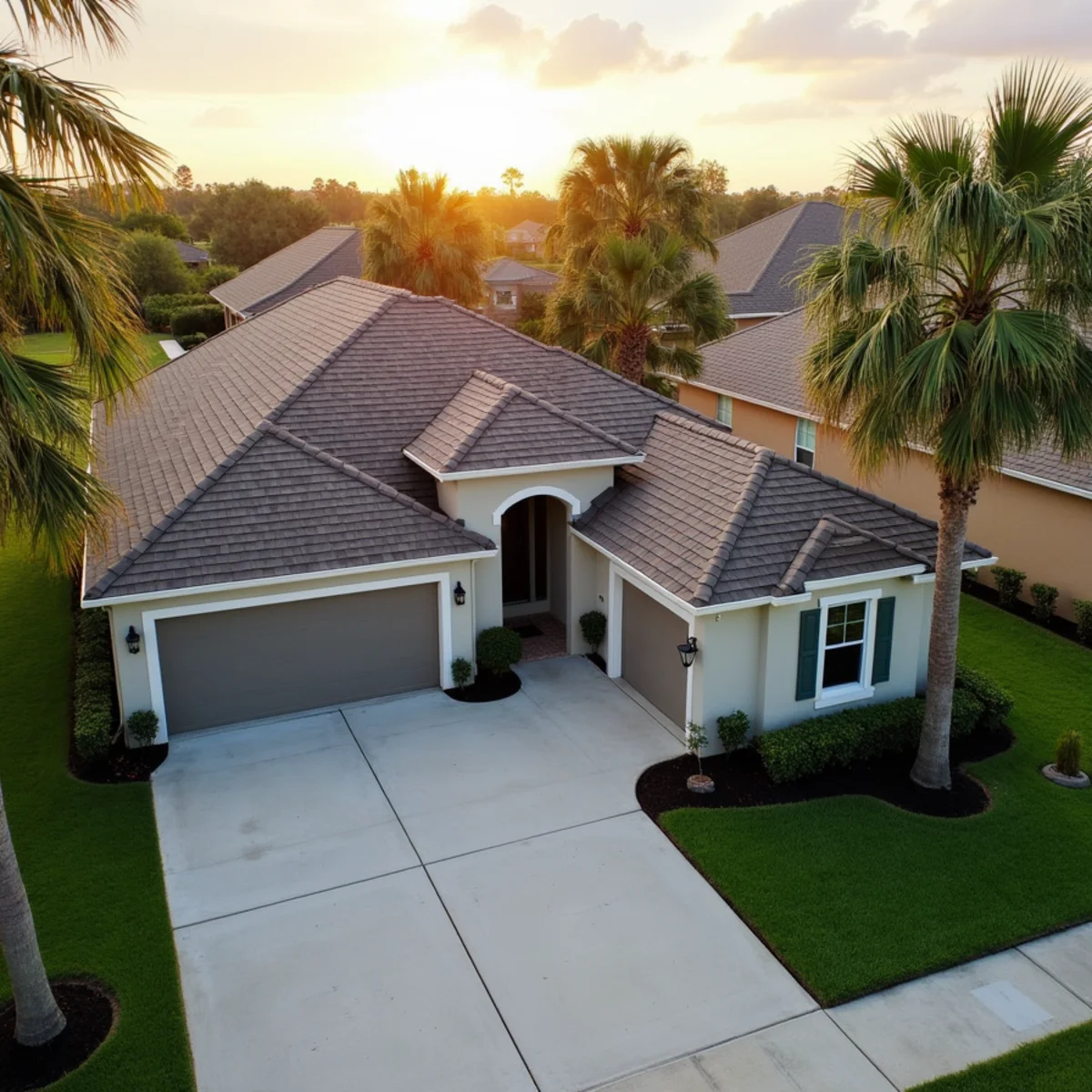 Newly finished residential roof in Titusville, FL